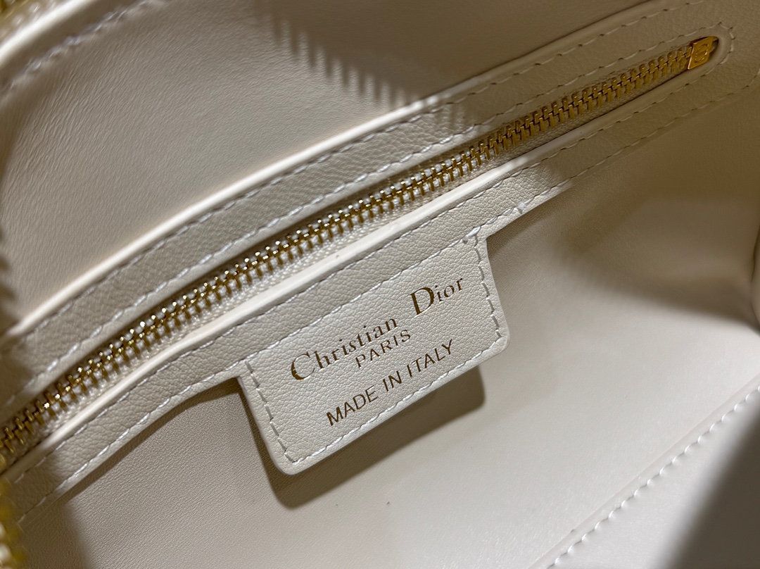 Dior Groove 20 Bag White Macrocannage Calfskin